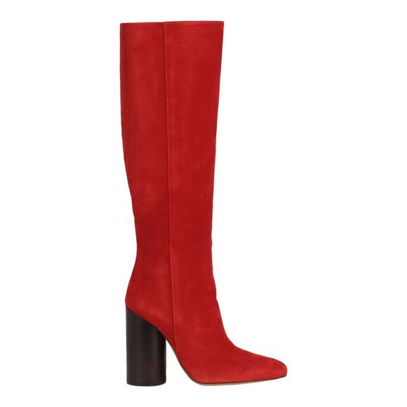 Ferragamo Pampero Suede Knee-High Boots Red Womens